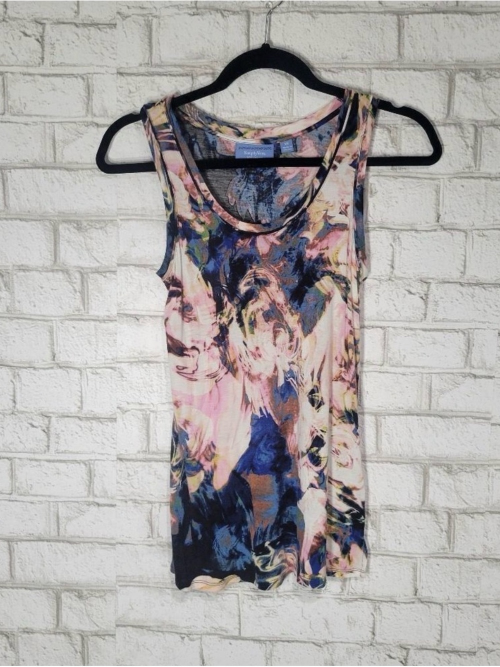 Simply Vera Vera Wang Multicolor Abstract Scoop Neck Tank